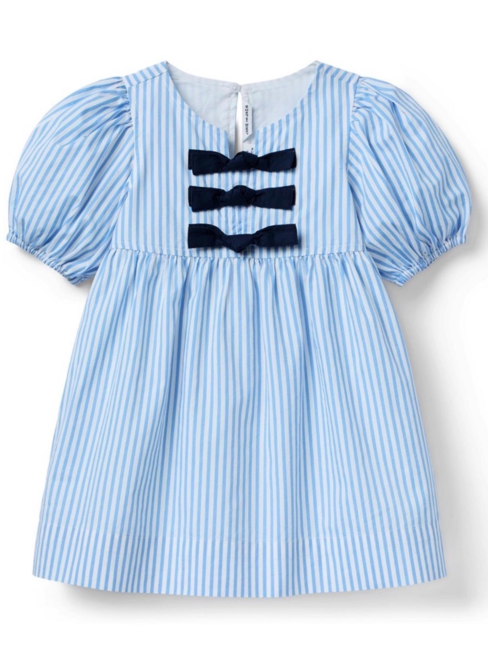 💙 NWT Janie and Jack BLUE & WHITE STRIPED BOW DRESS